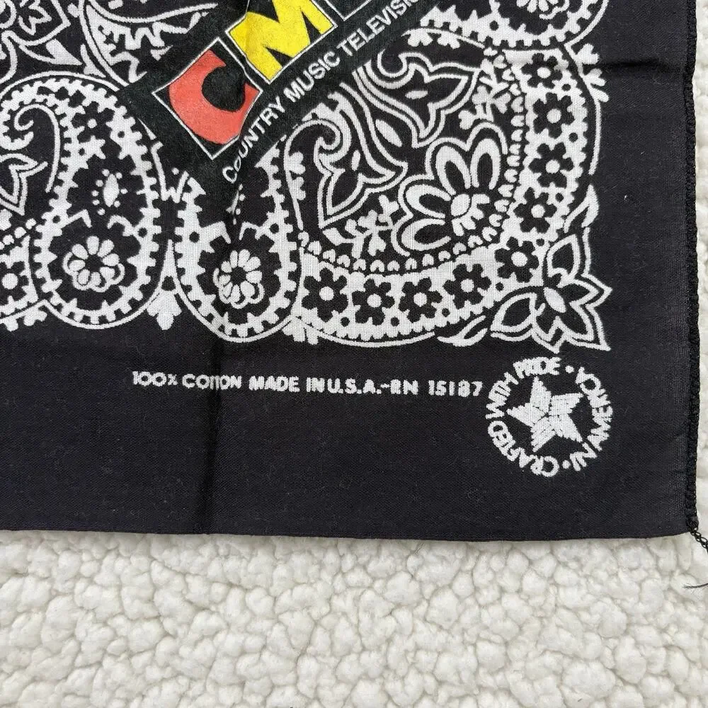 90s Y2K CMT Country Music‎ Television Video Banadana Scarf USA Vintage Cotton TV